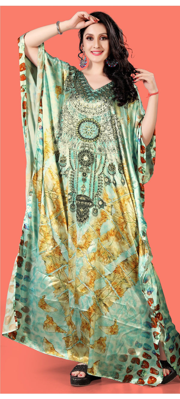Aastha Fashion Multi Smooth Satin Glamorous Festival Wear Kaftan