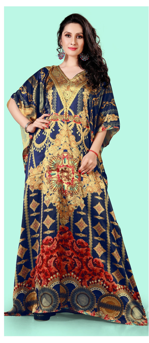 Aastha Fashion Multi Smooth Satin Glamorous Festival Wear Kaftan