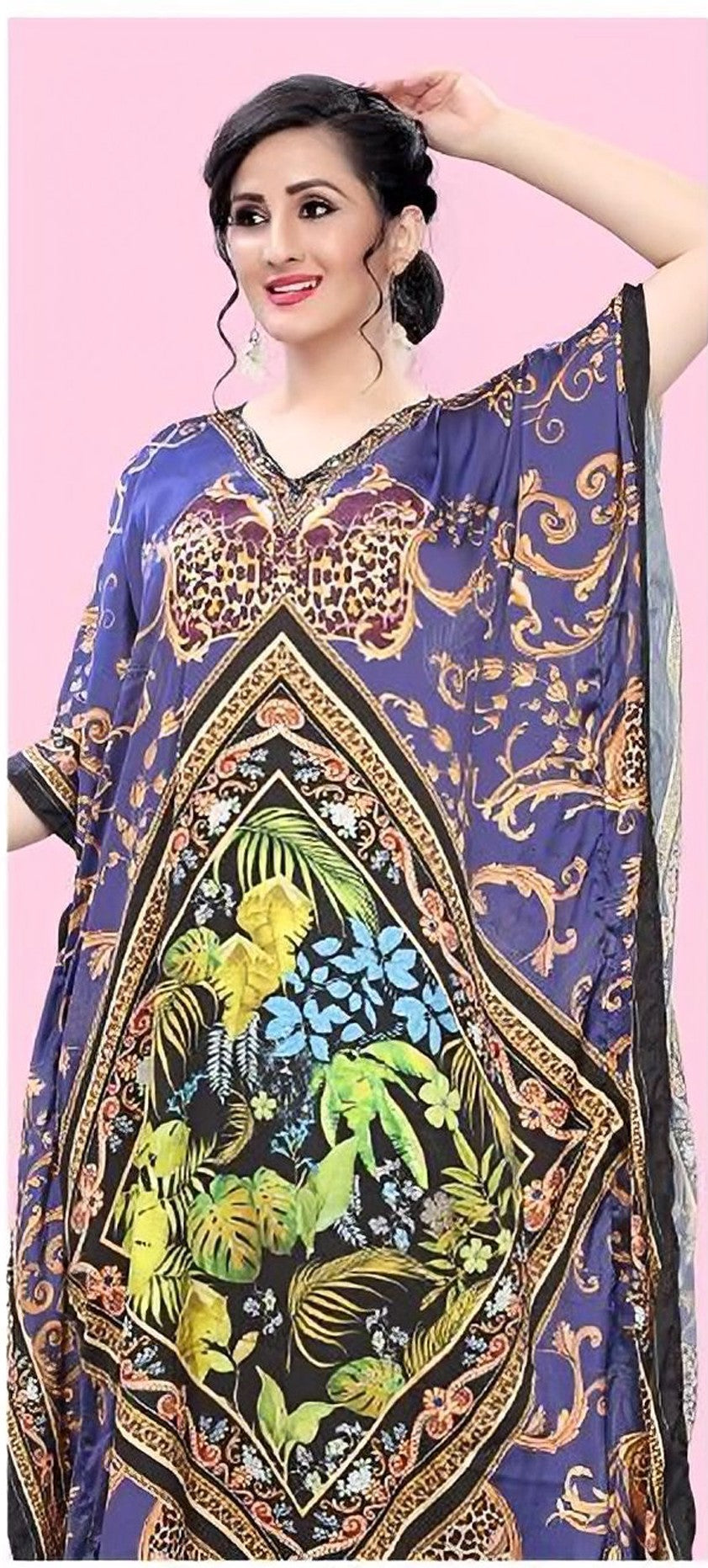 Aastha Fashion Multi Smooth Satin Glamorous Festival Wear Kaftan