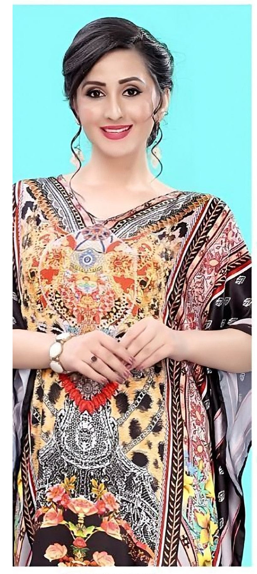 Aastha Fashion Multi Smooth Satin Glamorous Festival Wear Kaftan