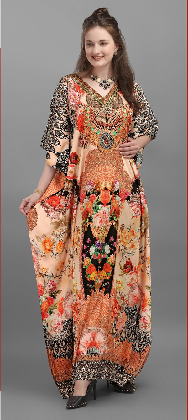 Aastha Fashion Multi Smooth Satin Glamorous Festival Wear Kaftan