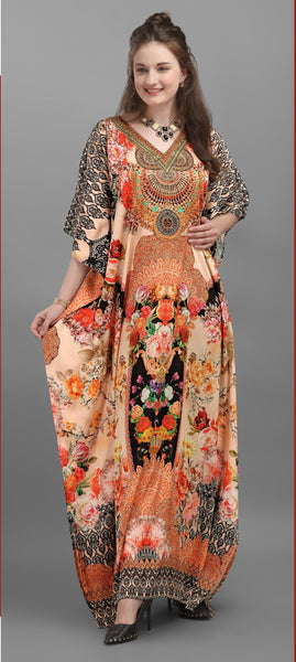 Aastha Fashion Multi Smooth Satin Glamorous Festival Wear Kaftan