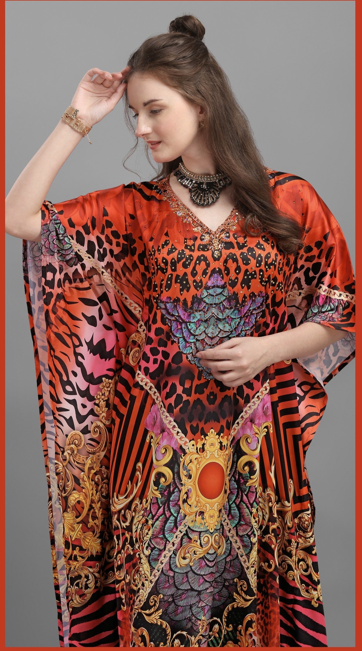 Aastha Fashion Multi Smooth Satin Glamorous Festival Wear Kaftan