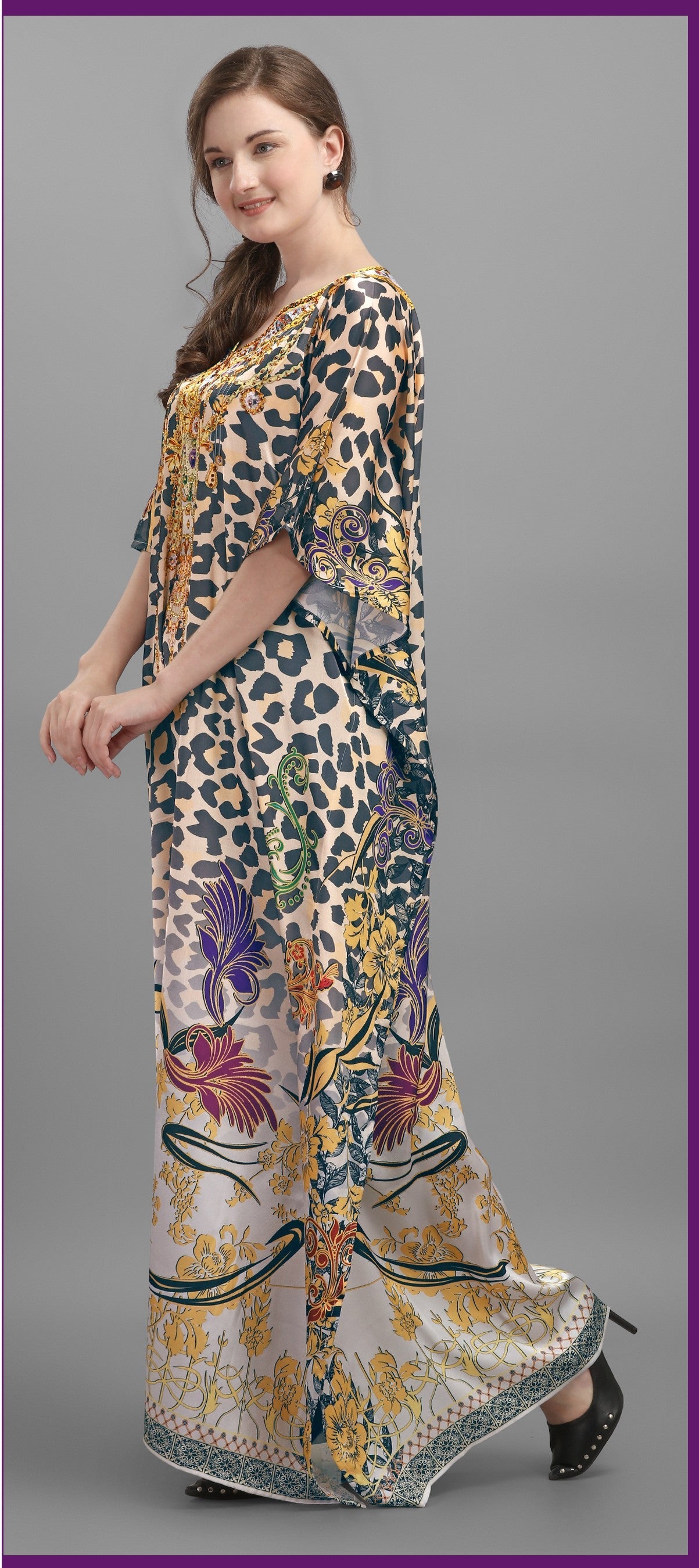 Aastha Fashion Multi Smooth Satin Glamorous Festival Wear Kaftan