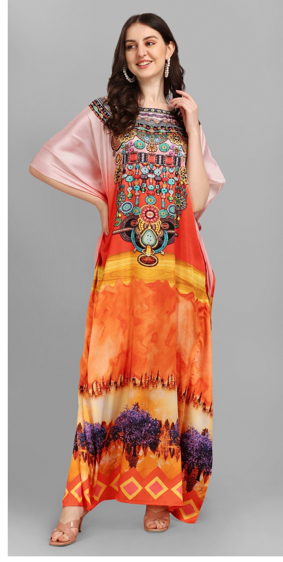 Aastha Fashion Multi Smooth Satin Glamorous Festival Wear Kaftan
