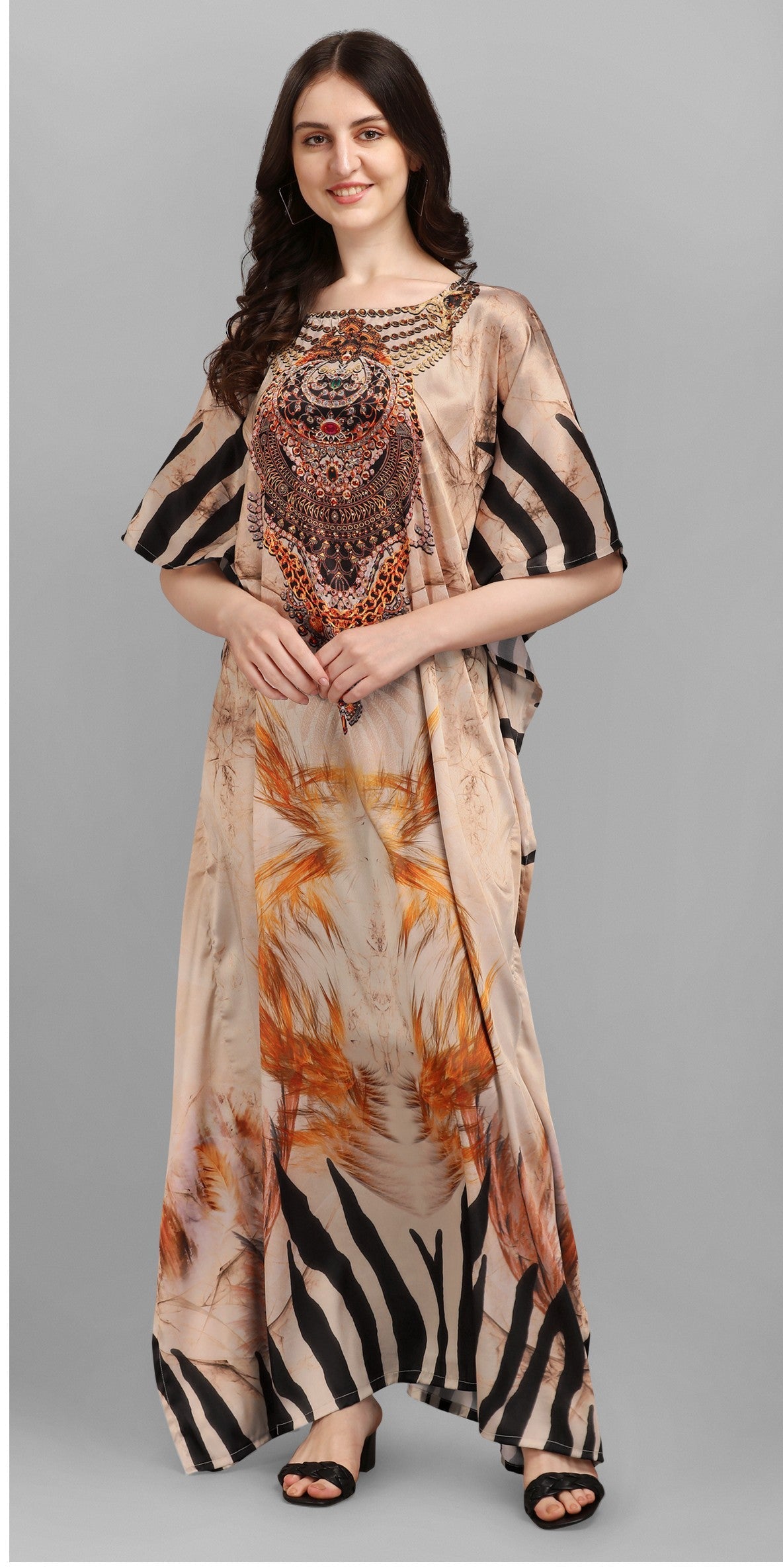 Aastha Fashion Multi Smooth Satin Glamorous Festival Wear Kaftan