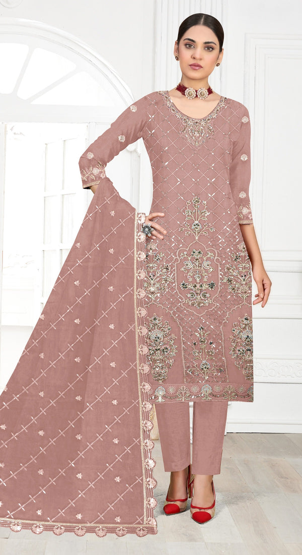 Aastha Fashion Peach Faux Georgette Glamorous Festival Wear Pakistani Suit