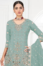 Thumbnail for Aastha Fashion Sky Faux Georgette Glamorous Festival Wear Pakistani Suit