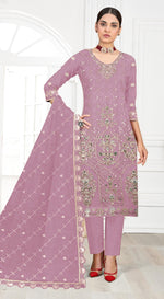 Thumbnail for Aastha Fashion Pink Faux Georgette Glamorous Festival Wear Pakistani Suit