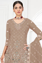 Thumbnail for Aastha Fashion Beige Faux Georgette Glamorous Festival Wear Pakistani Suit