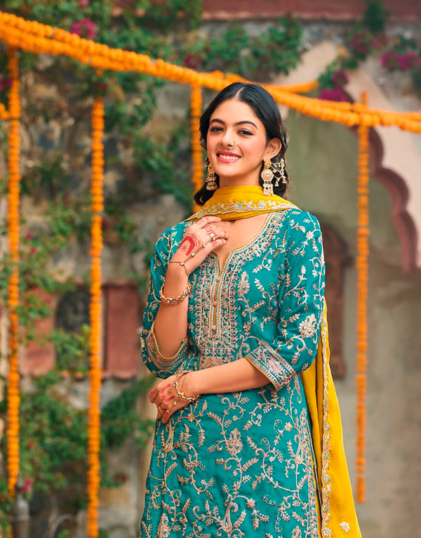 Aastha Fashion Sky Chinon Glamorous Festival Wear Pakistani Suit