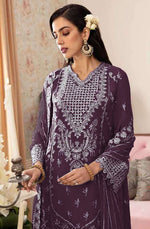 Thumbnail for Aastha Fashion Purple Faux Georgette Glamorous Festival Wear Pakistani Suit
