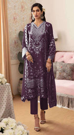 Thumbnail for Aastha Fashion Purple Faux Georgette Glamorous Festival Wear Pakistani Suit