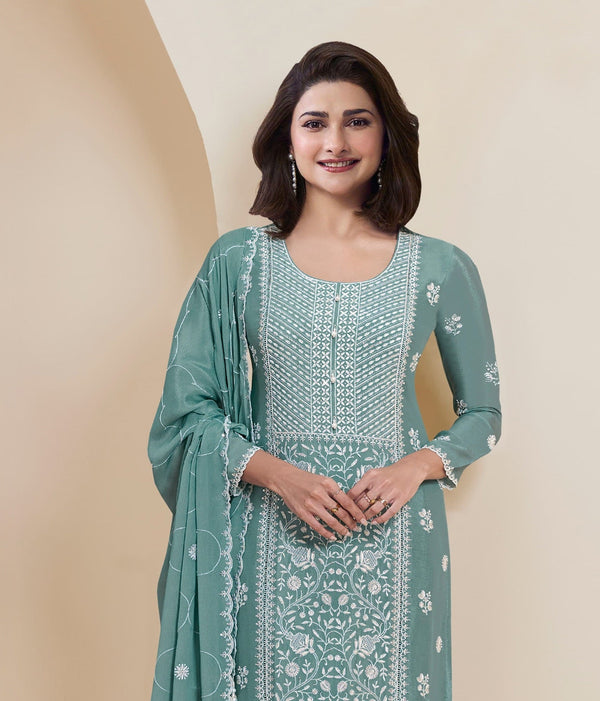 Aastha Fashion Sky Faux Georgette Glamorous Festival Wear Pakistani Suit