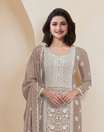Thumbnail for Aastha Fashion Beige Faux Georgette Glamorous Festival Wear Pakistani Suit