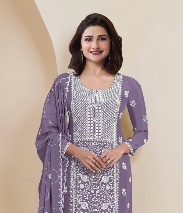 Aastha Fashion Purple Faux Georgette Glamorous Festival Wear Pakistani Suit