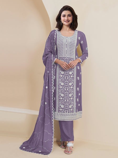 Aastha Fashion Purple Faux Georgette Glamorous Festival Wear Pakistani Suit