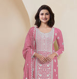 Thumbnail for Aastha Fashion Pink Faux Georgette Glamorous Festival Wear Pakistani Suit