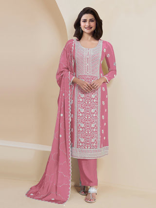 Aastha Fashion Pink Faux Georgette Glamorous Festival Wear Pakistani Suit