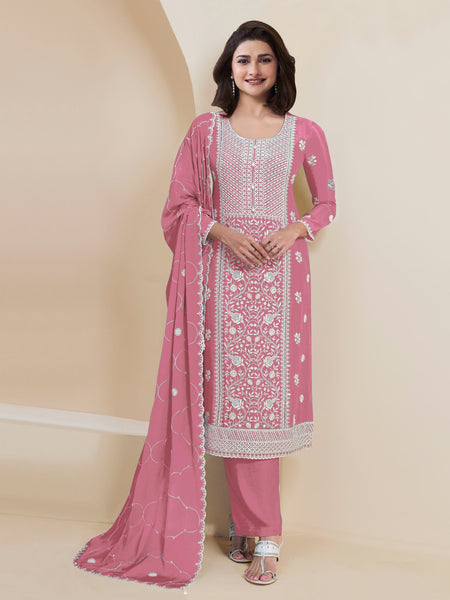 Aastha Fashion Pink Faux Georgette Glamorous Festival Wear Pakistani Suit