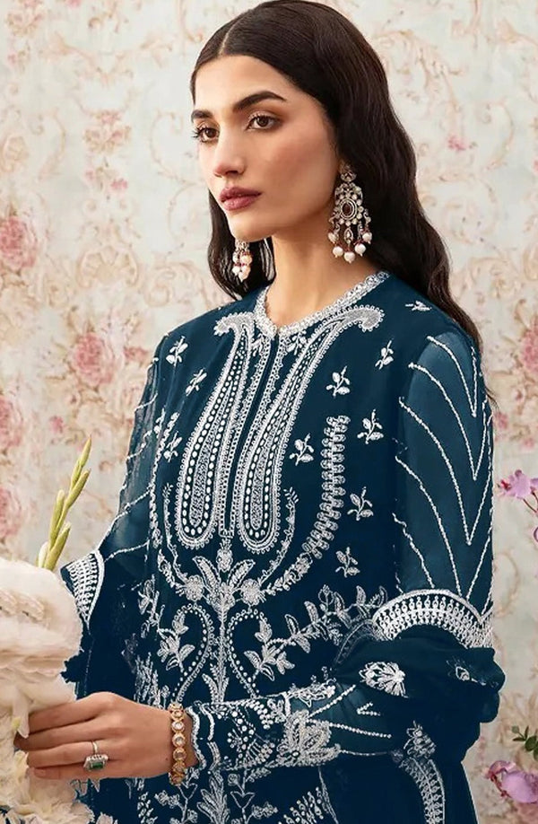 Aastha Fashion Rama Faux Georgette Glamorous Festival Wear Pakistani Suit
