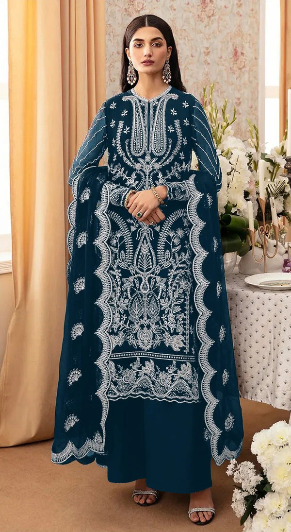 Aastha Fashion Rama Faux Georgette Glamorous Festival Wear Pakistani Suit