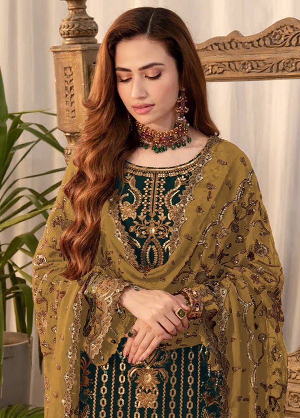 Aastha Fashion Rama Faux Georgette Glamorous Festival Wear Pakistani Suit