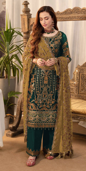 Aastha Fashion Rama Faux Georgette Glamorous Festival Wear Pakistani Suit