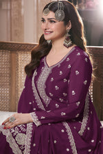 Thumbnail for Aastha Fashion Purple Chinon Glamorous Festival Wear Pakistani Suit