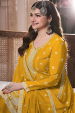 Thumbnail for Aastha Fashion Yellow Chinon Glamorous Festival Wear Pakistani Suit