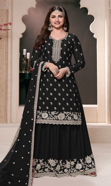 Aastha Fashion Black Chinon Glamorous Festival Wear Pakistani Suit