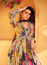 Thumbnail for Aastha Fashion Multi Colour Chinon Glamorous Festival Wear Pakistani Suit