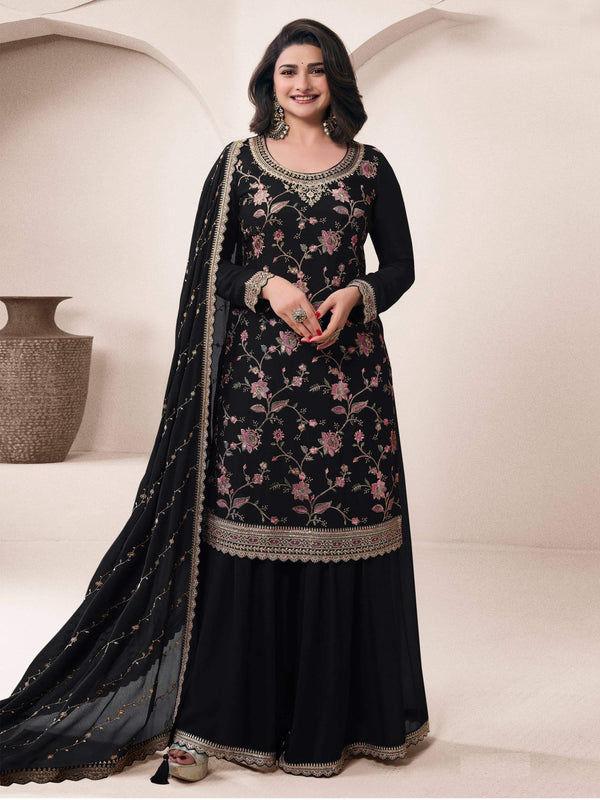 Aastha Fashion Black Chinon Glamorous Festival Wear Pakistani Suit