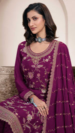 Thumbnail for Aastha Fashion Purple Chinon Glamorous Festival Wear Pakistani Suit