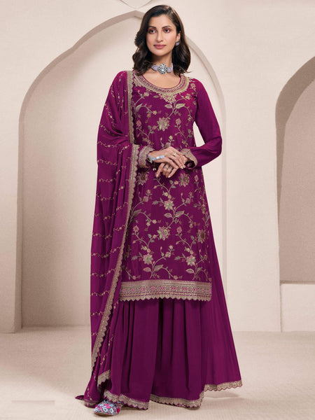 Aastha Fashion Purple Chinon Glamorous Festival Wear Pakistani Suit