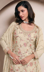 Thumbnail for Aastha Fashion White Chinon Glamorous Festival Wear Pakistani Suit