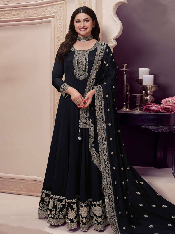 Aastha Fashion Black Chinon Glamorous Festival Wear Pakistani Suit