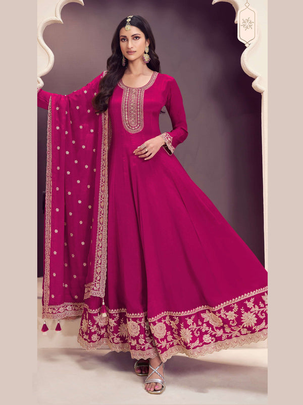 Aastha Fashion Pink Chinon Glamorous Festival Wear Pakistani Suit