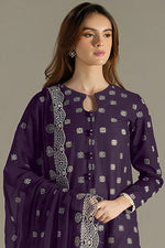 Thumbnail for Aastha Fashion Dark Purple Faux Georgette Glamorous Festival Wear Pakistani Suit