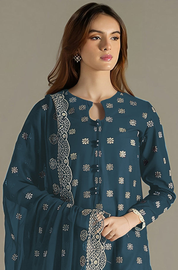 Aastha Fashion Blue Faux Georgette Glamorous Festival Wear Pakistani Suit
