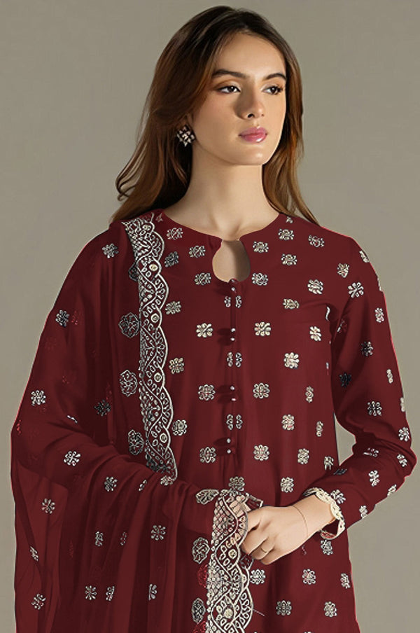 Aastha Fashion Red Faux Georgette Glamorous Festival Wear Pakistani Suit