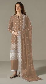 Thumbnail for Aastha Fashion Brown Faux Georgette Glamorous Festival Wear Pakistani Suit