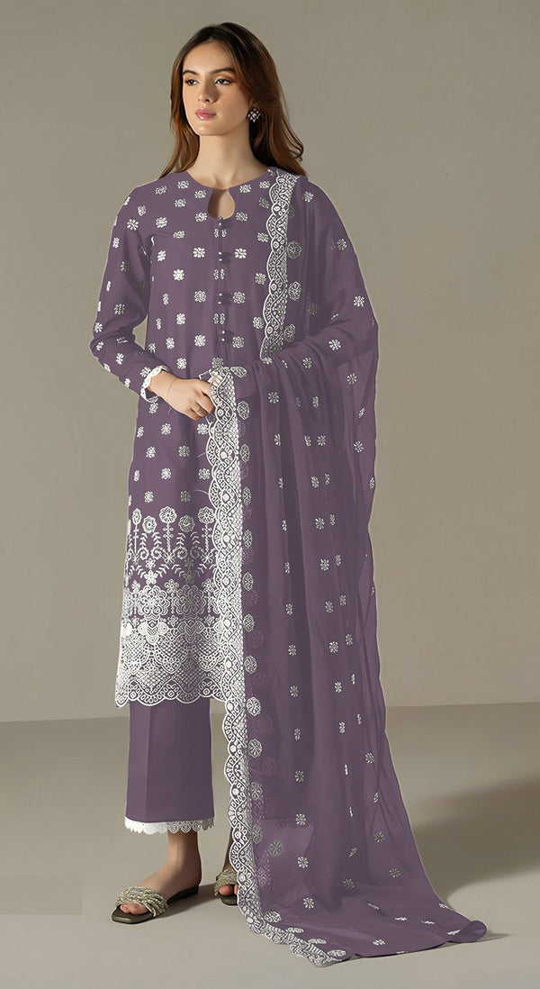 Aastha Fashion Purple Faux Georgette Glamorous Festival Wear Pakistani Suit
