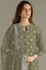 Thumbnail for Aastha Fashion Green Faux Georgette Glamorous Festival Wear Pakistani Suit