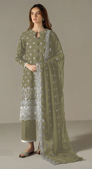 Aastha Fashion Green Faux Georgette Glamorous Festival Wear Pakistani Suit