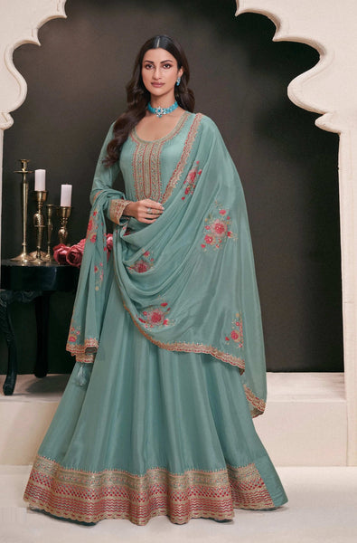 Aastha Fashion Sky Art Silk Glamorous Festival Wear Pakistani Suit