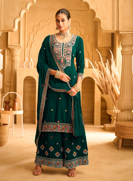 Aastha Fashion Green Velvet Glamorous Festival Wear Pakistani Suit