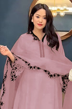 Thumbnail for Aastha Fashion Pink Faux Georgette Glamorous Festival Wear Pakistani Suit