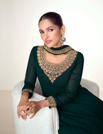 Thumbnail for Aastha Fashion Green Blooming Georgette Glamorous Festival Wear Suit