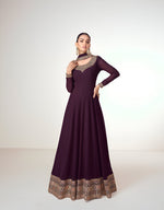 Thumbnail for Aastha Fashion Wine Blooming Georgette Glamorous Festival Wear Suit